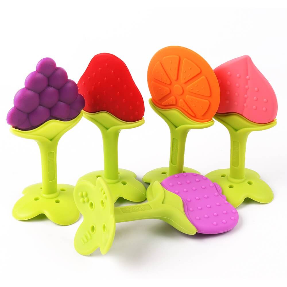 Teether With Fruit | Silicone Teether Toy | Fruit Teething Toy